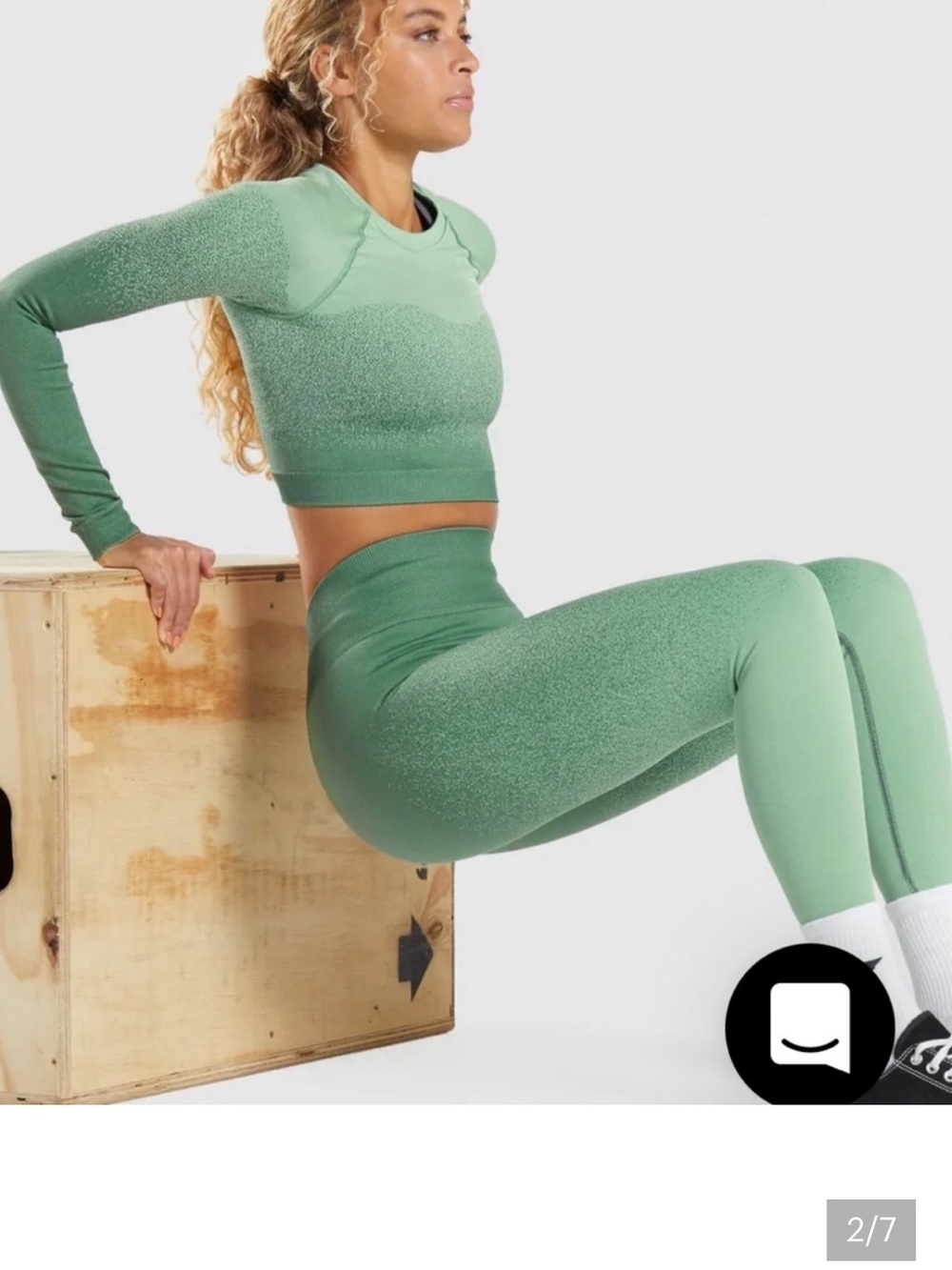 GymShark Adapt Ombré Seamless Long Sleeve Crop Top